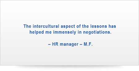 Die interkulturellen Themen haben mir sehr in Verhandlungen geholfen.