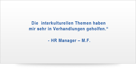 The intercultural aspect of the lessons has helped me immensely in negotiations.